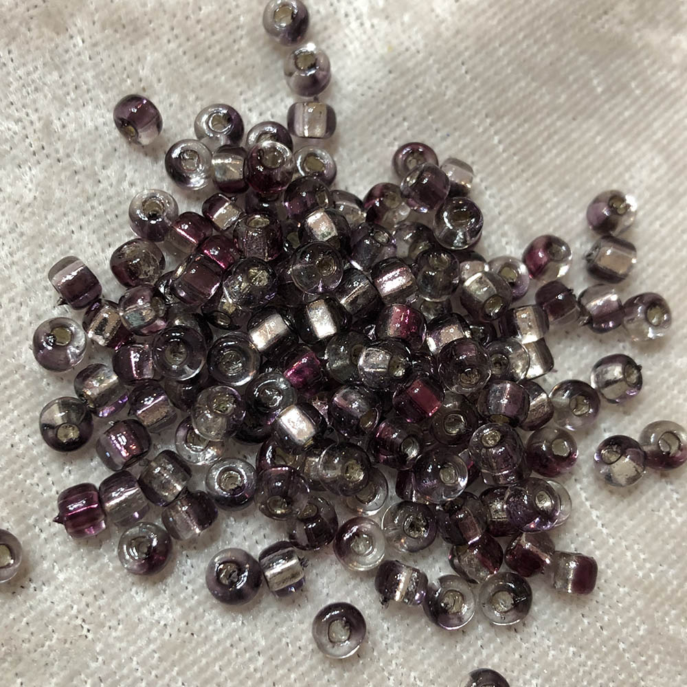 6/0 Bi Color Silver Lined Dark Purple and Crystal 872 Japanese Seed Beads