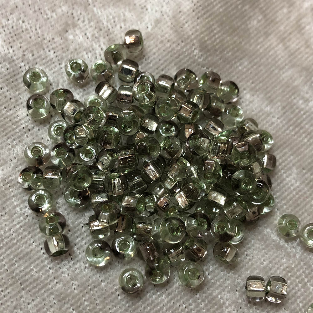 6/0 Bi Color Silver Lined Light Lime and Crystal 853 Japanese Seed Beads