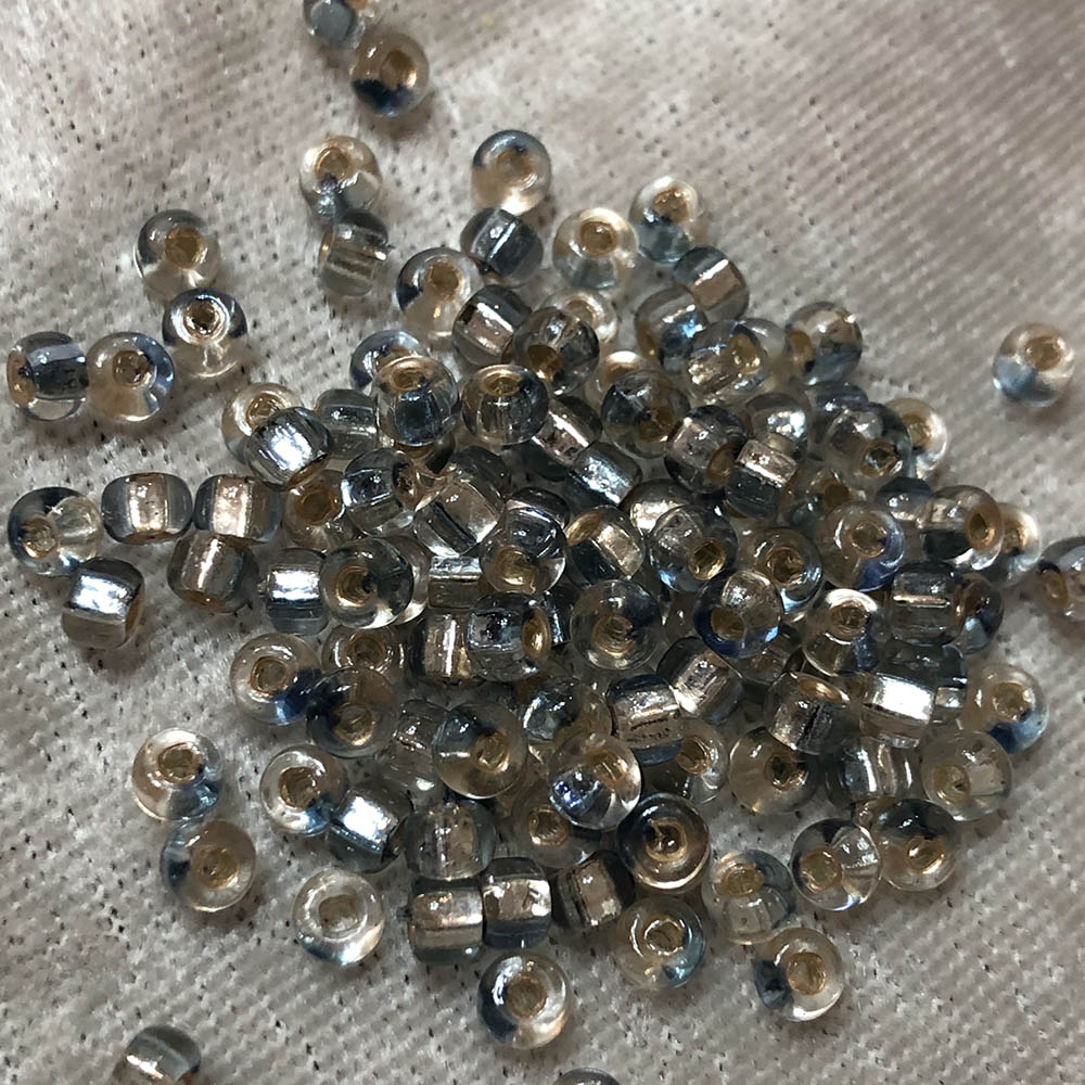 6/0 Bi Color Silver Lined Light Sapphire and Crystal 855 Japanese Seed Beads