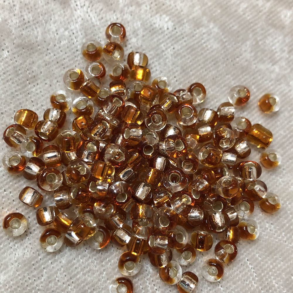 6/0 Bi Color Silver Lined Amber Crystal 871 Japanese Seed Beads