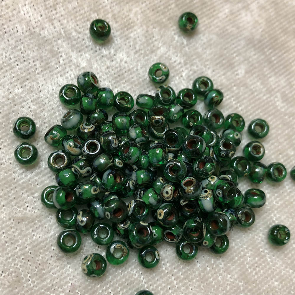 6/0 Transparent Green Picasso 4507 Japanese Seed Beads