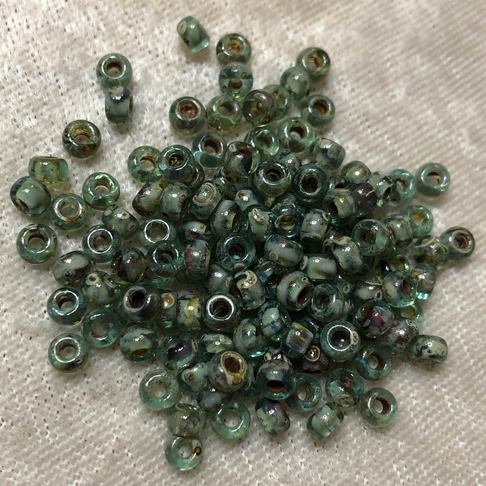 6/0 Transparent Picasso Sea Foam 4506 Japanese Seed Beads