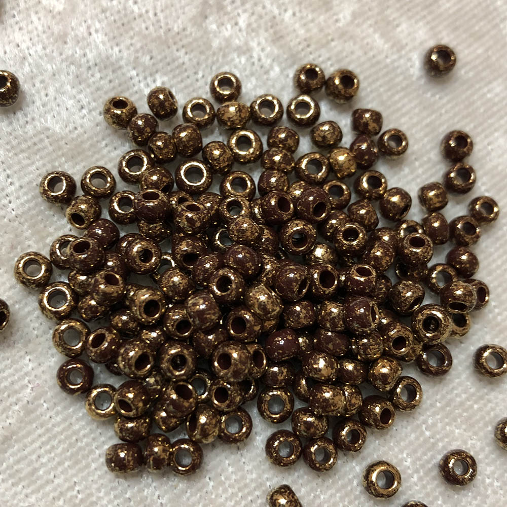 6/0 Gold Marbled Brown 1705 Japanese Seed Beads