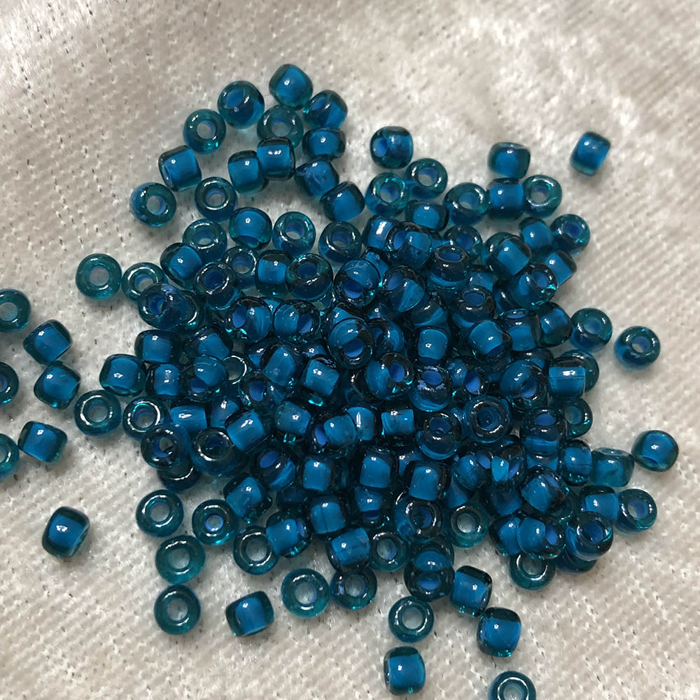 8/0 Colorlined Teal 399P Japanese Seed Beads