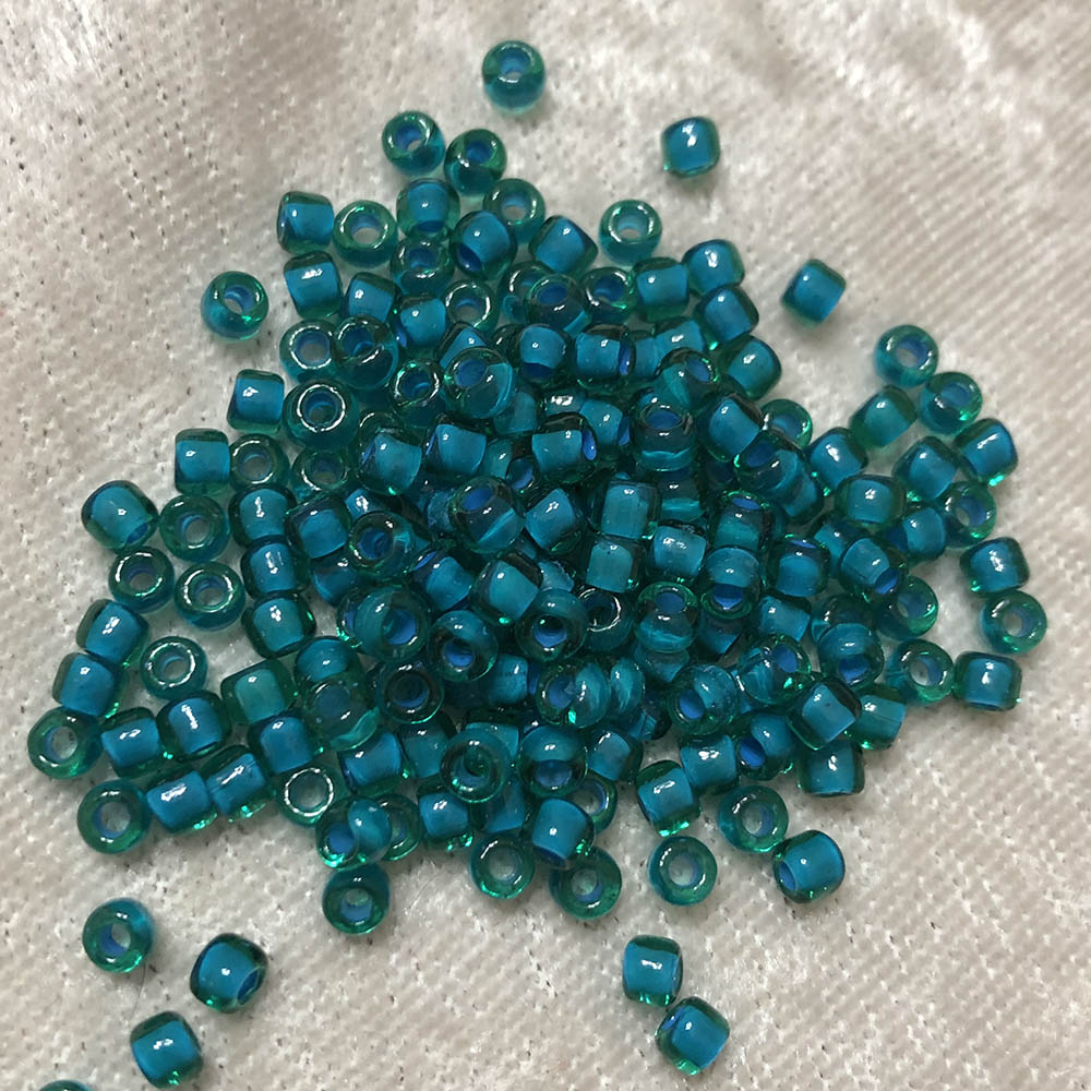 6/0 Colorlined Light Teal 399O Japanese Seed Beads