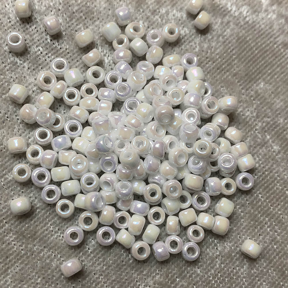 6/0 Opaque White AB 420A Japanese Seed Beads