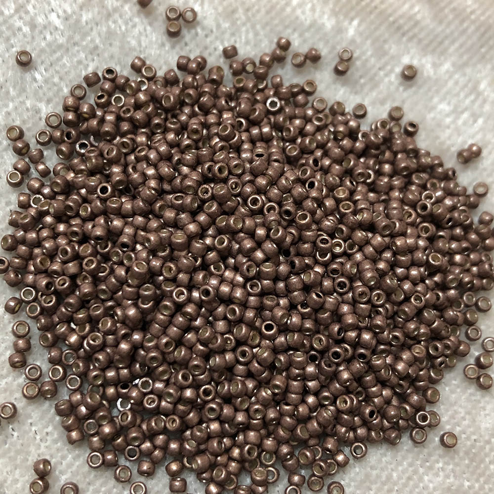 15/0 Permanent Frosted Metallic Rose PF490 Japanese Seed Beads