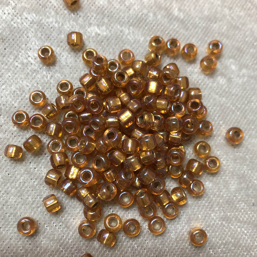 6/0 Silver Lined Amber AB 634B Japanese Seed Beads