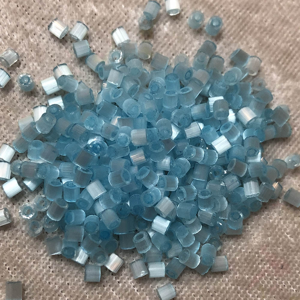 6/0 Aqua Blue Satin 804 Cut Off Cylinder Japanese Seed Beads