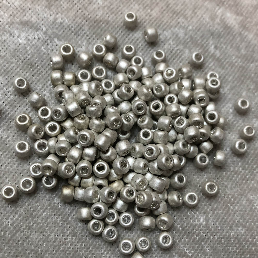 6/0 Frosted Metallic Silver F470 Japanese Seed Beads