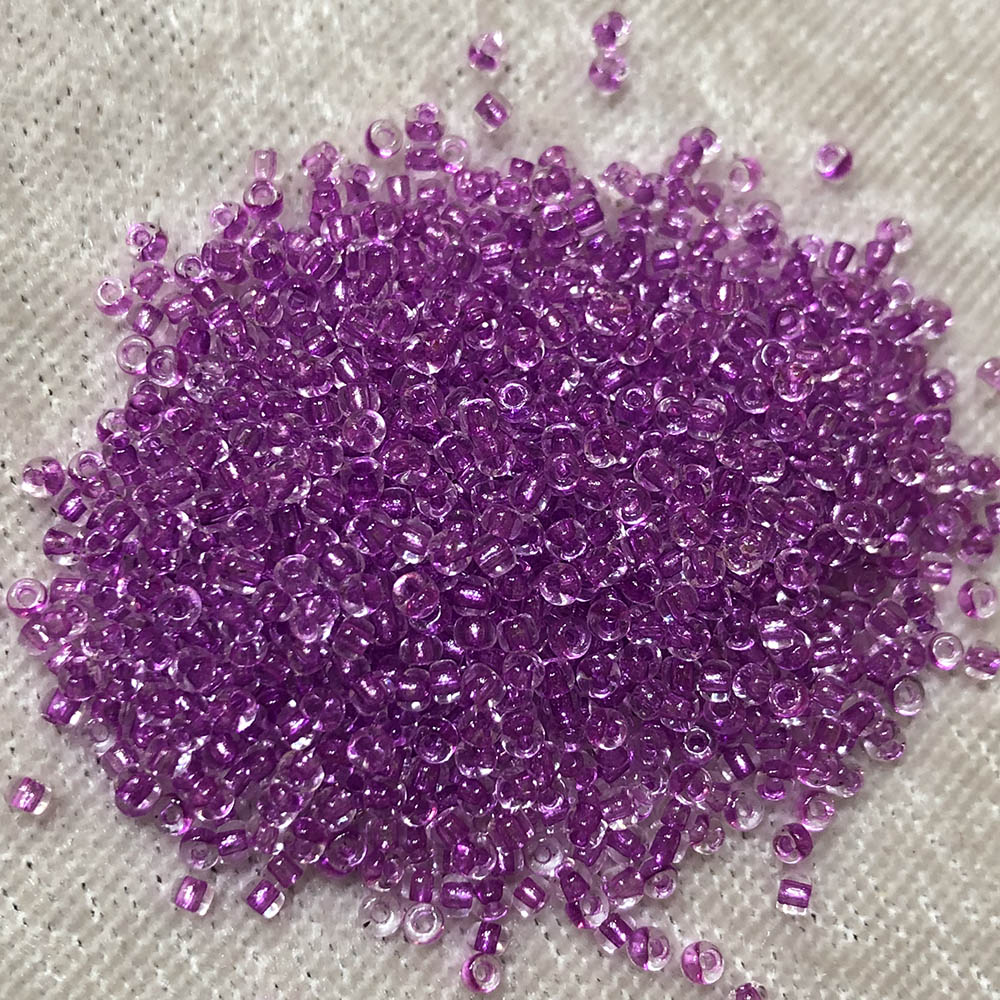 11/0 Light Raspberry Colorlined Crystal 376G Japanese Seed Beads