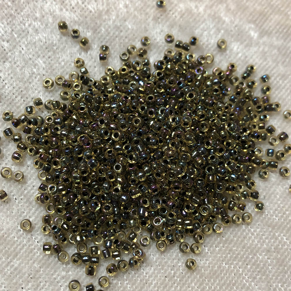 11/0 Colorlined Greenish Rainbow 343 Japanese Seed Beads