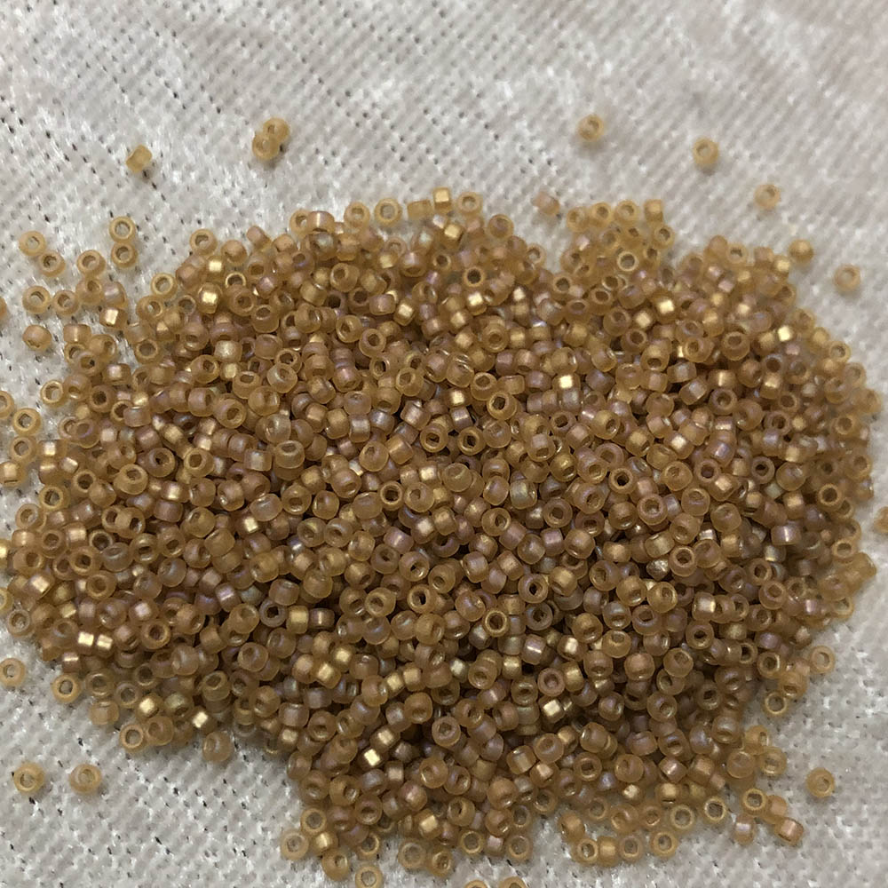 15/0 Frosted Topaz Silverlined AB F634 Japanese Seed Beads