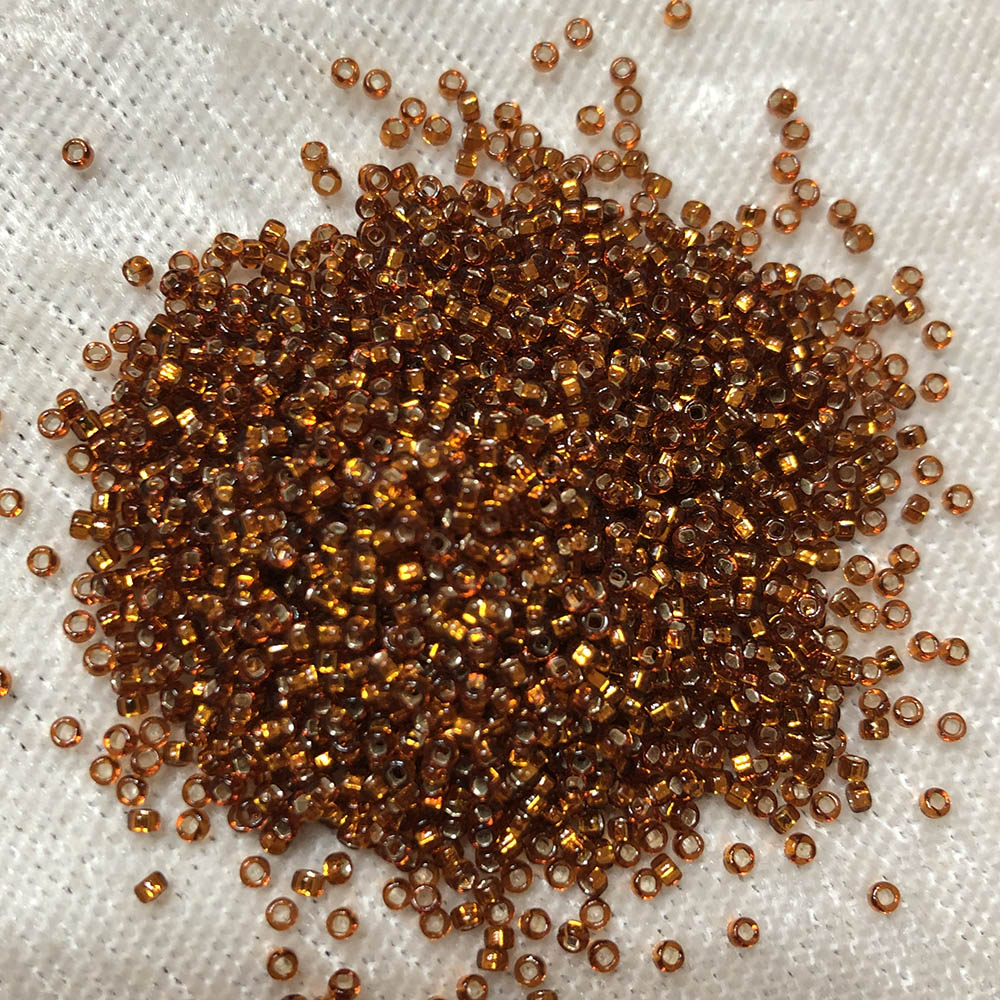 15/0 Transparent Silver Lined Dark Gold 5 Japanese Seed Beads