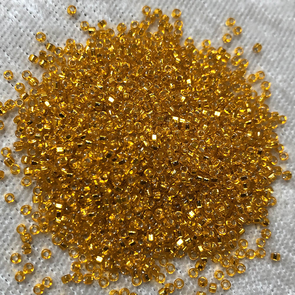 15/0 Silver Lined Amber Yellow 7 Japanese Seed Beads