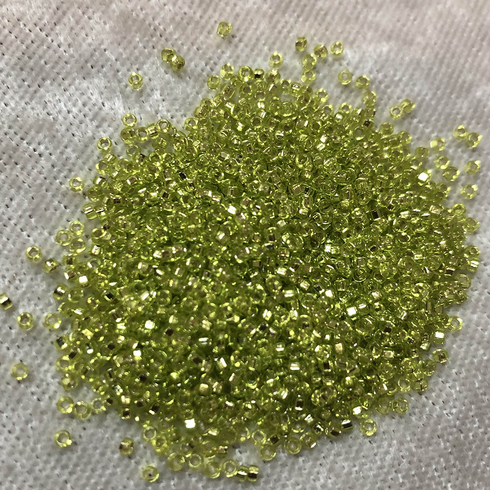 15/0 Transparent Silverlined Chartreuse 14 Japanese Seed Beads