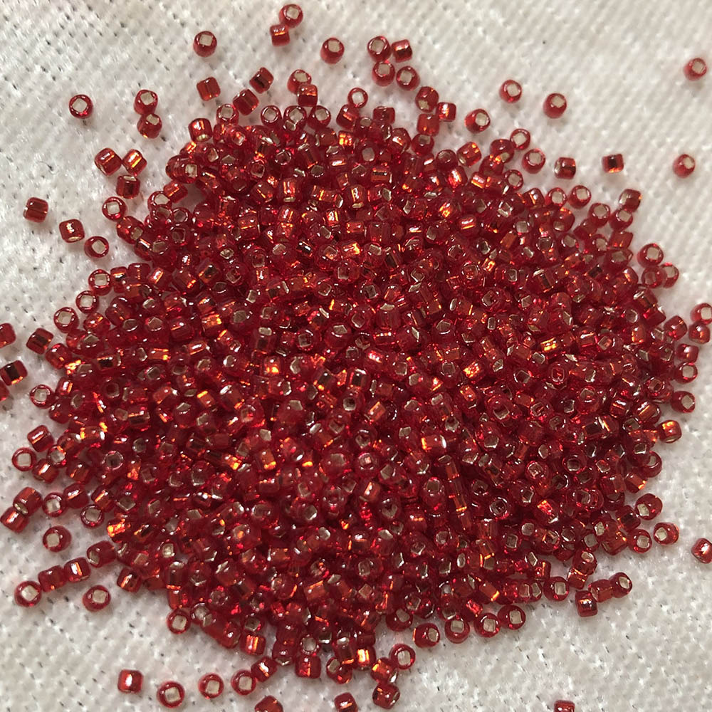 15/0 Transparent Silverlined True Red 11 Japanese Seed Beads