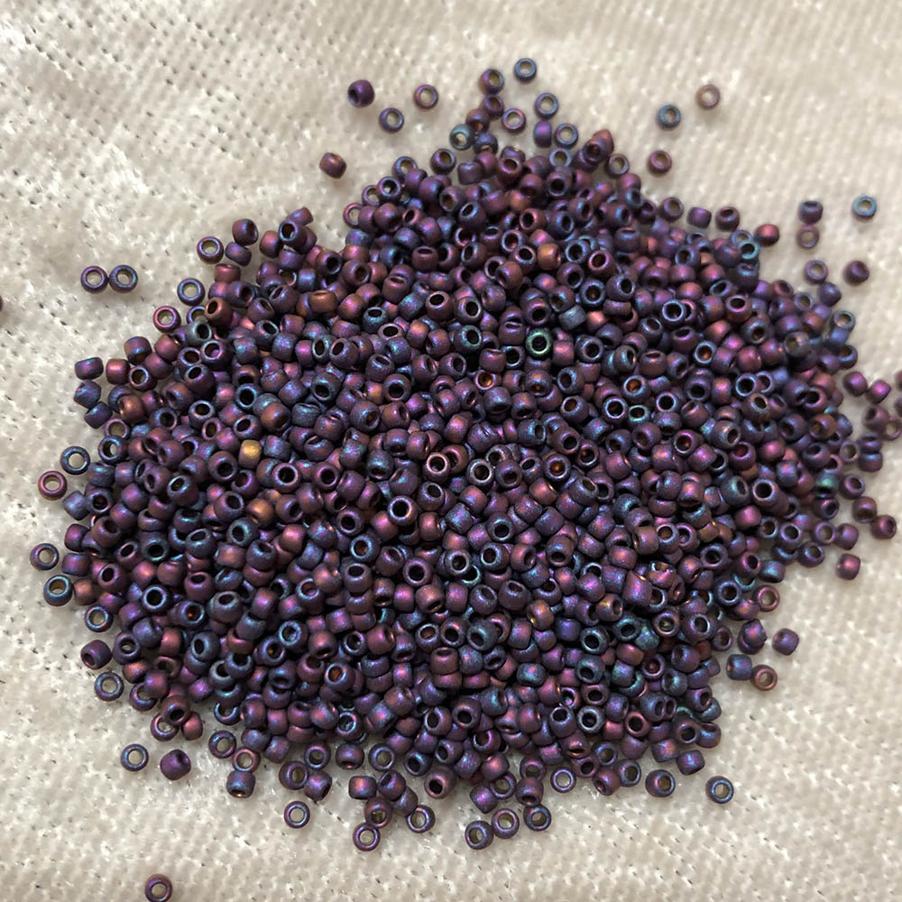 15/0 Frosted Metallic Fuchsia AB F460TJapanese Seed Beads