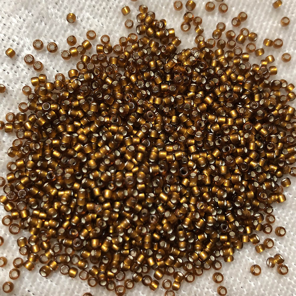 15/0 Frosted Silver Lined Light Brown F5 Japanese Seed Beads