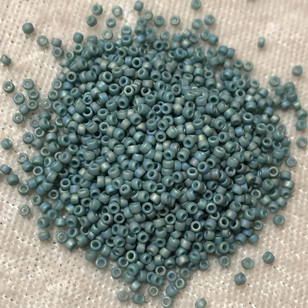 15/0 Semi Glazed Dusty Turquoise Rainbow 2634F Japanese Seed Beads