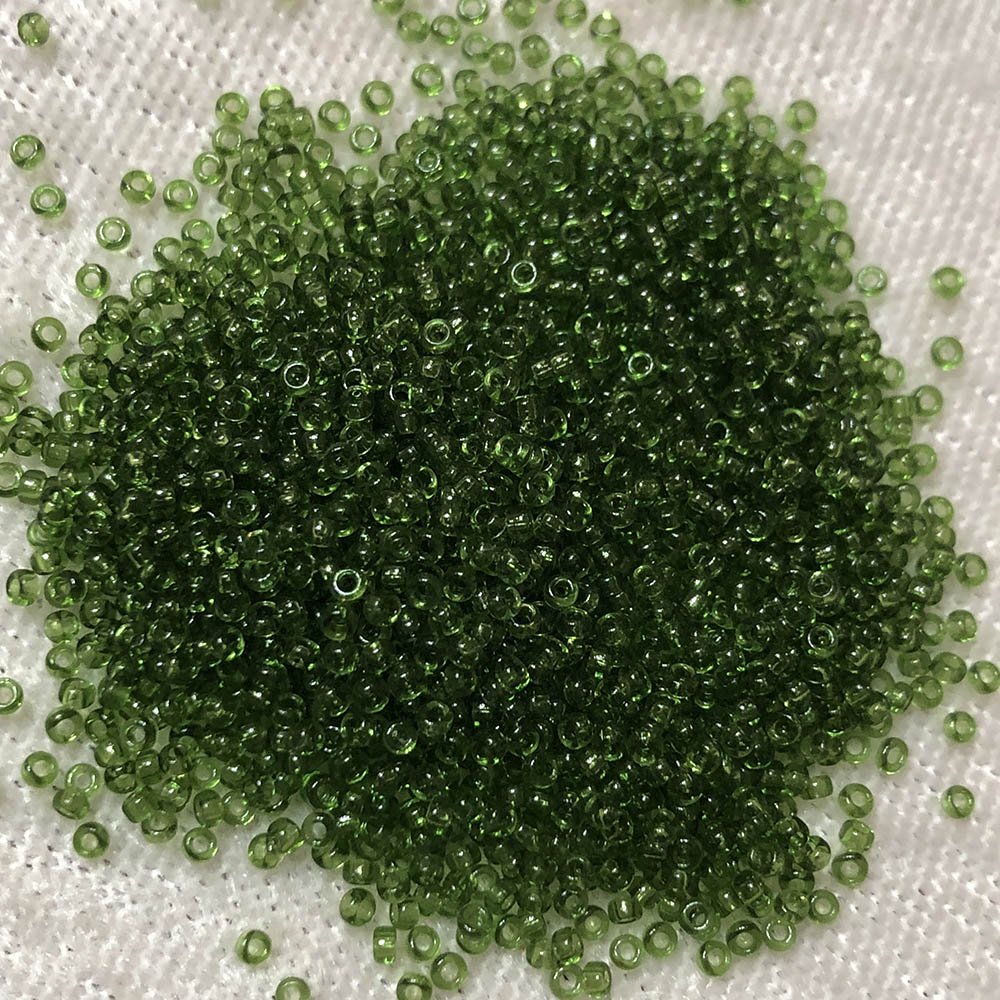 15/0 Transparent Olive Green 143B Japanese Seed Beads