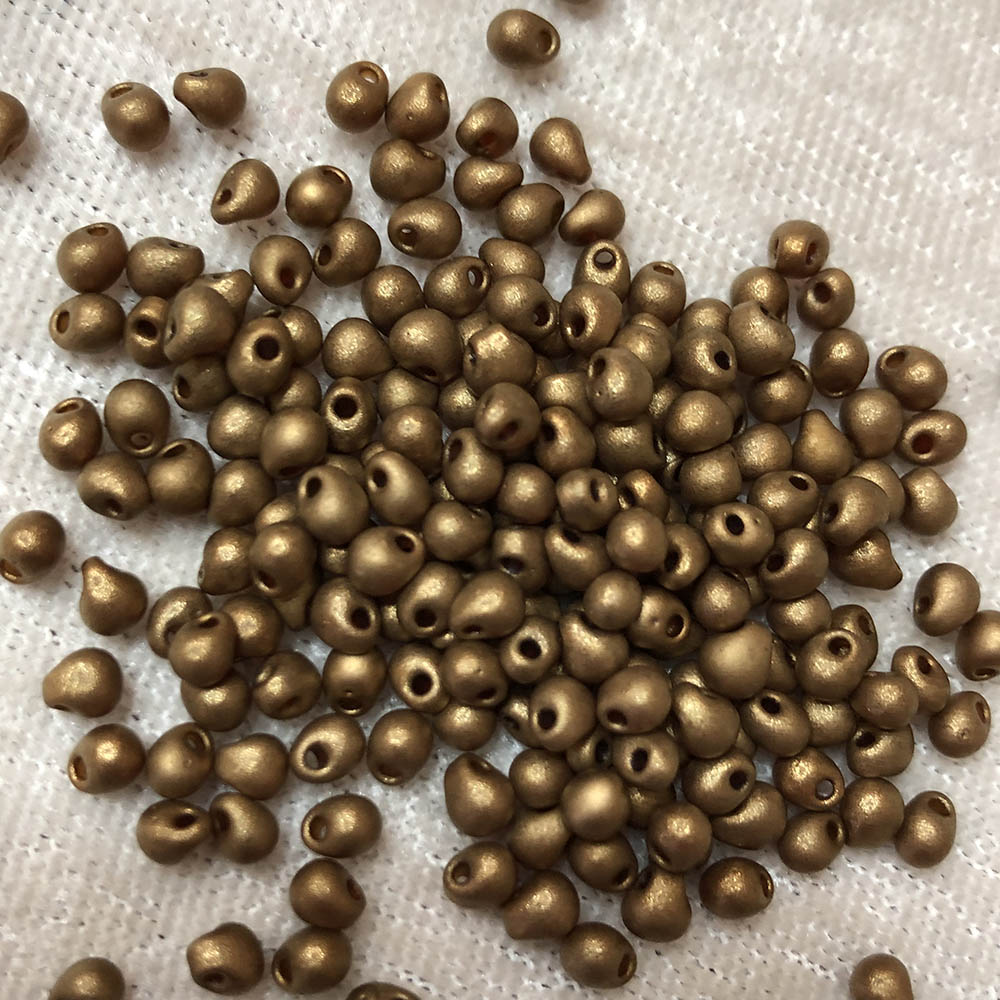 3.4mm Frosted Light Metallic Bronze F457L Japanese Drop Beads