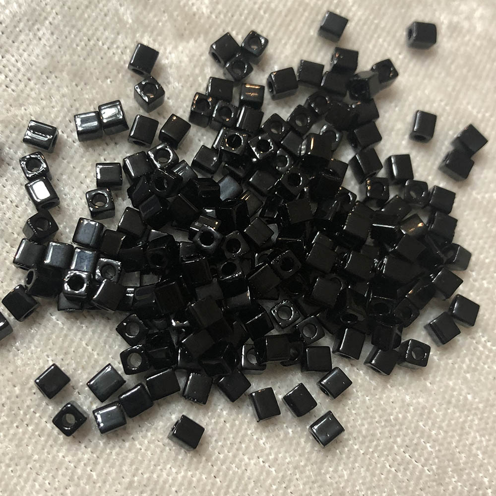 3mm Opaque Black 401 Japanese Cube Beads