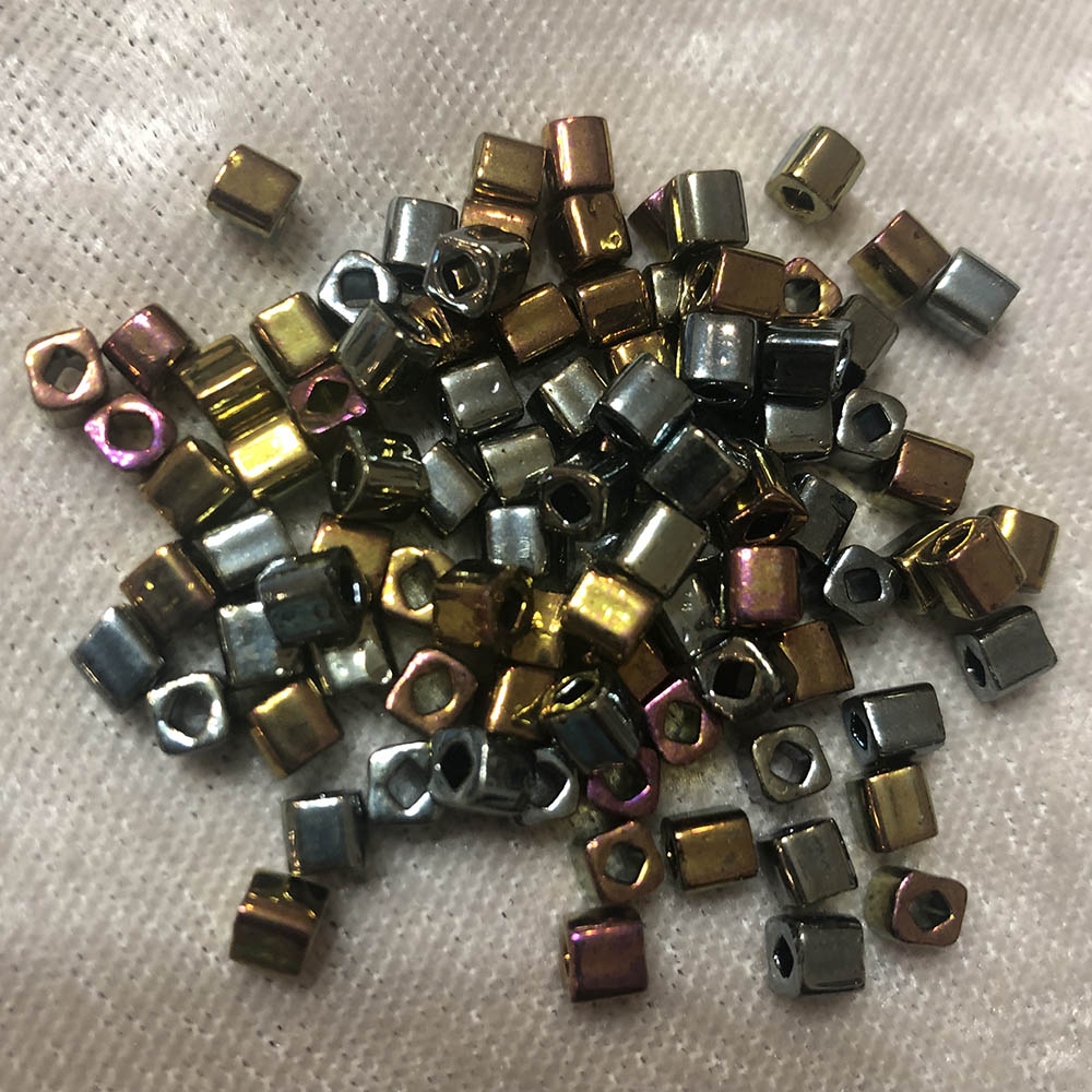 4mm Metallic Gold Iris 462 Japanese Cube Beads