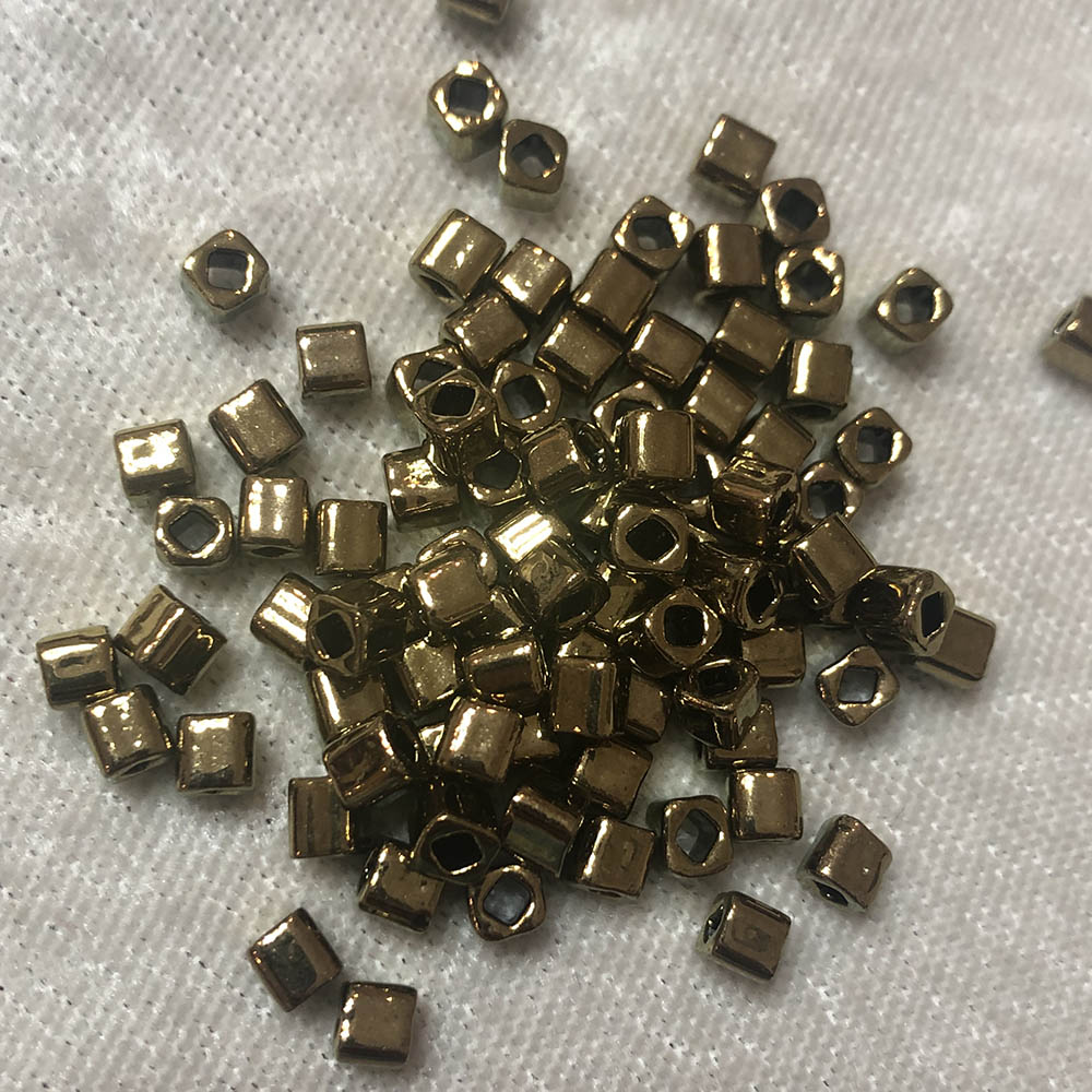 4mm Metallic Bronze 457 Japanese Cube Beads