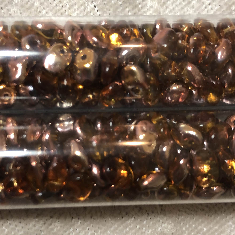 2.5 x 5mm Topaz Capri Gold SuperUno Czech Glass 1-Hole Seed Beads