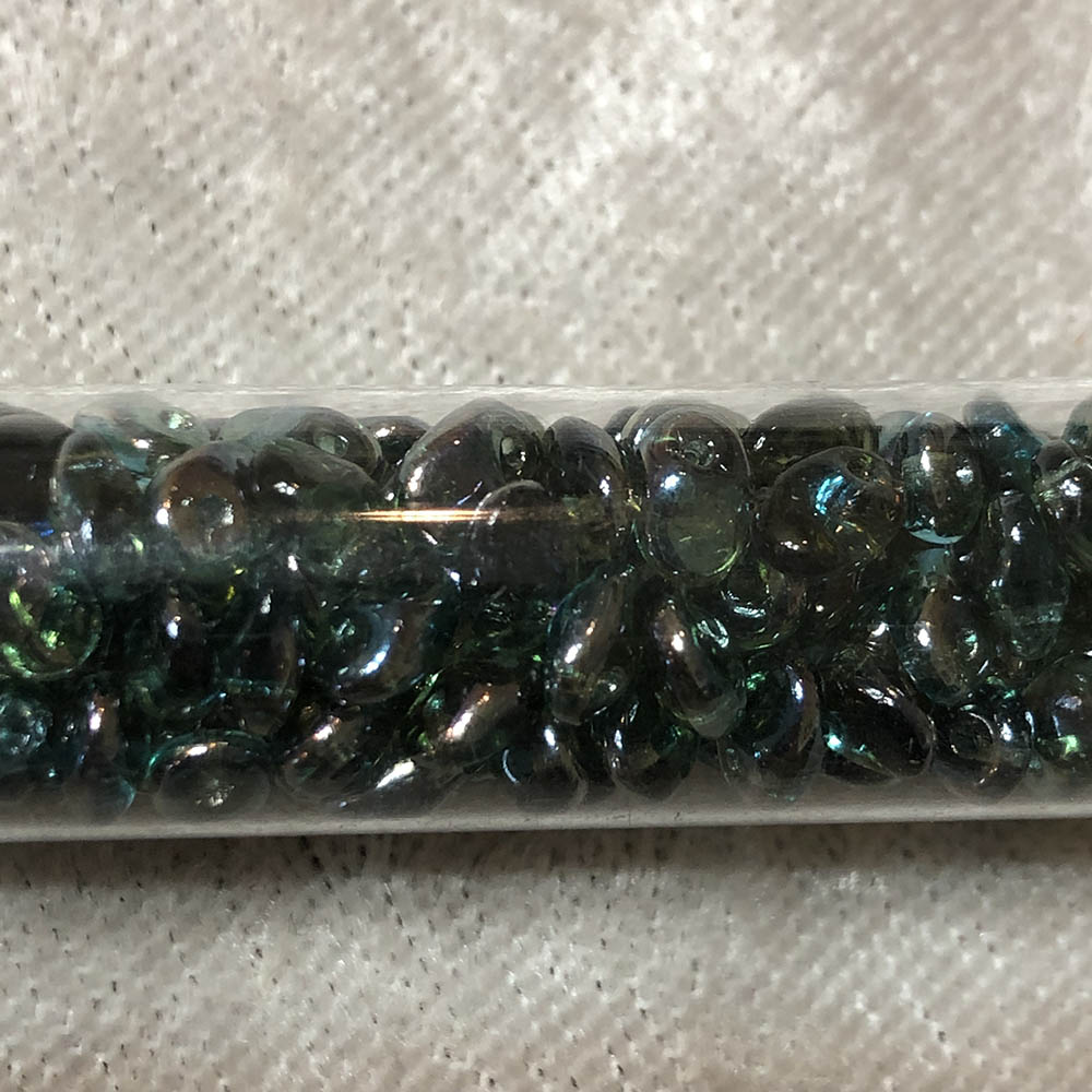 2.5 x 5mm Aqua Celsian SuperUno Czech Glass 1-Hole Seed Beads