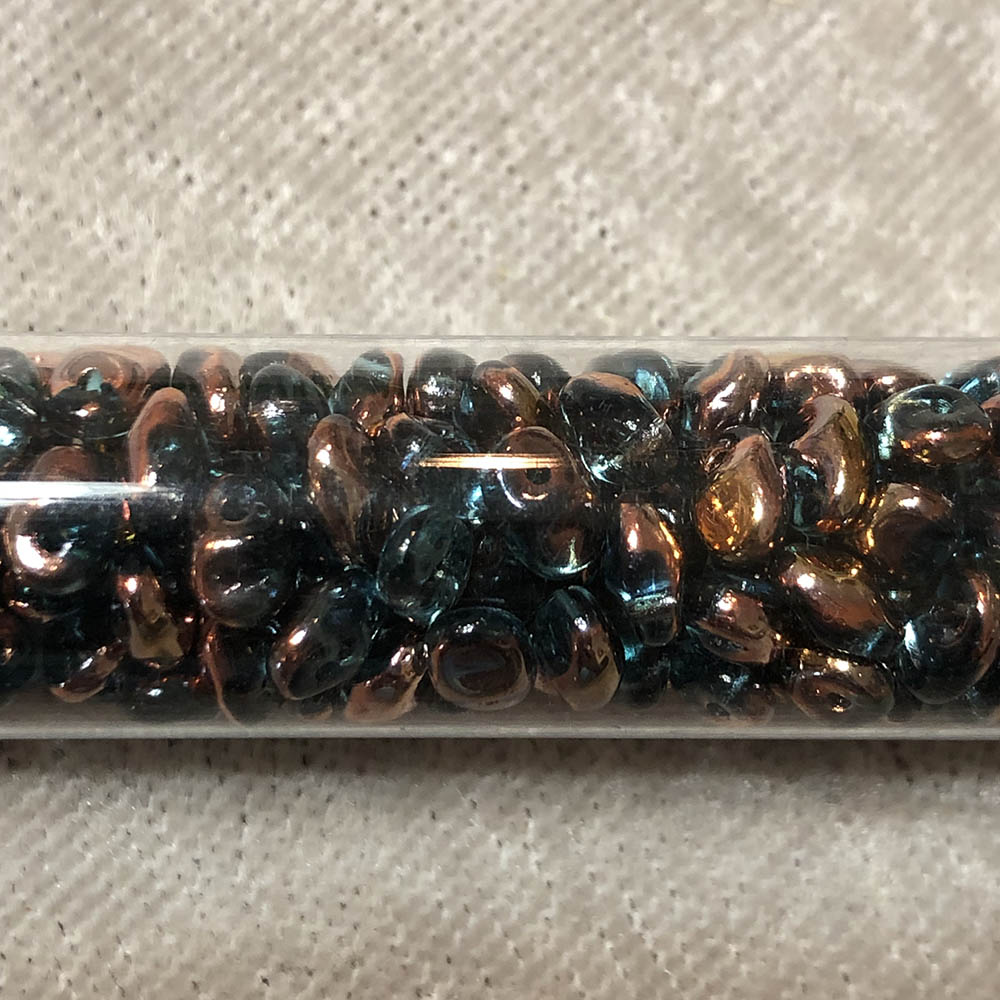 2.5 x 5mm Aqua Capri Gold SuperUno Czech Glass 1-Hole Seed Beads