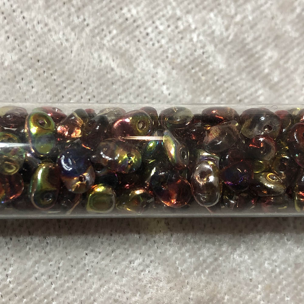 2.5 x 5mm Crystal Red Yellow SuperUno Czech Glass 1-Hole Seed Beads