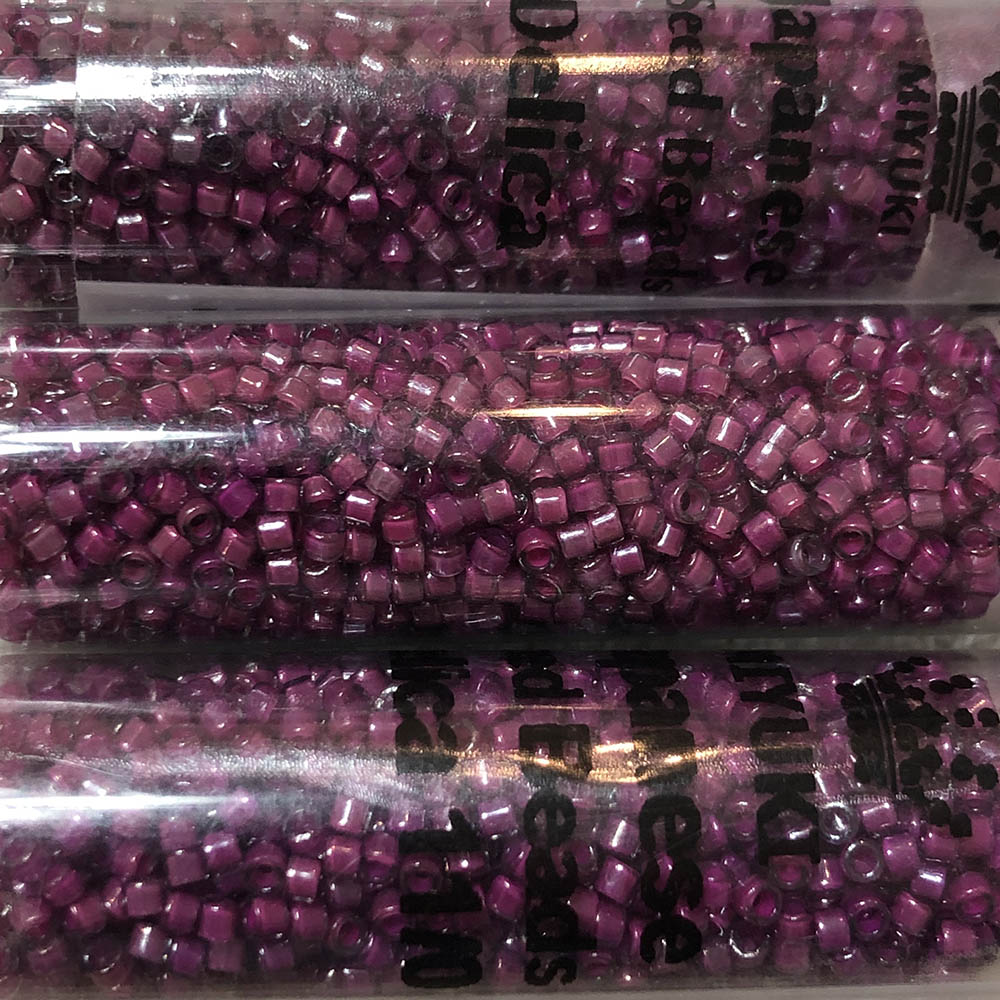 Fuchsia Lined Crystal Luster 0281 Japanese Glass Delica Beads