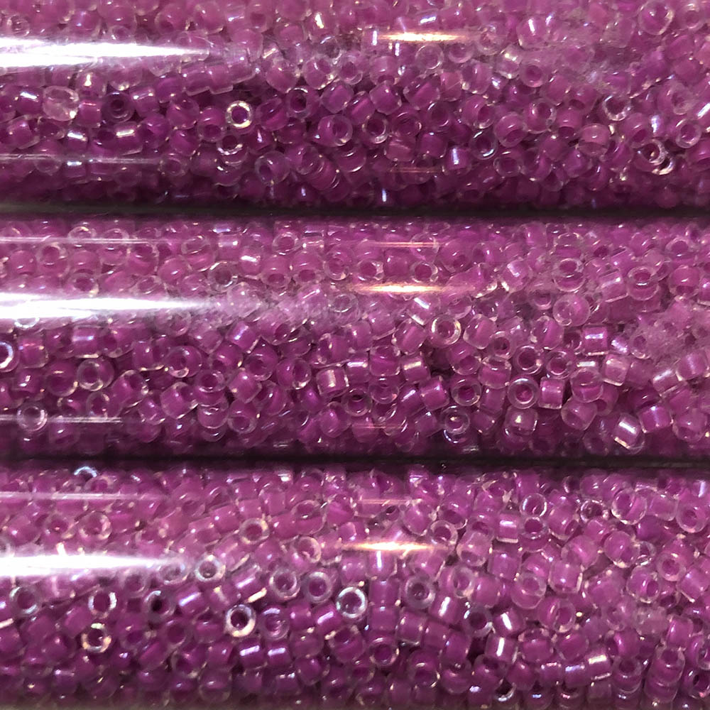 Lilac Lined Crystal AB 0073 Japanese Glass Delica Beads