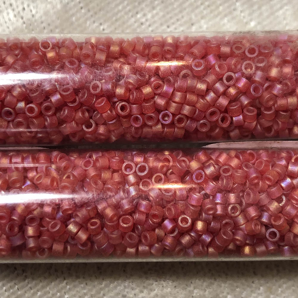 Matte Red Orange AB 0856 Japanese Glass Delica Beads