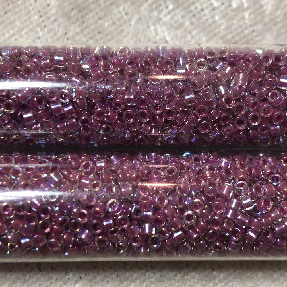 Magenta Lined Crystal AB 0056 Japanese Glass Delica Beads