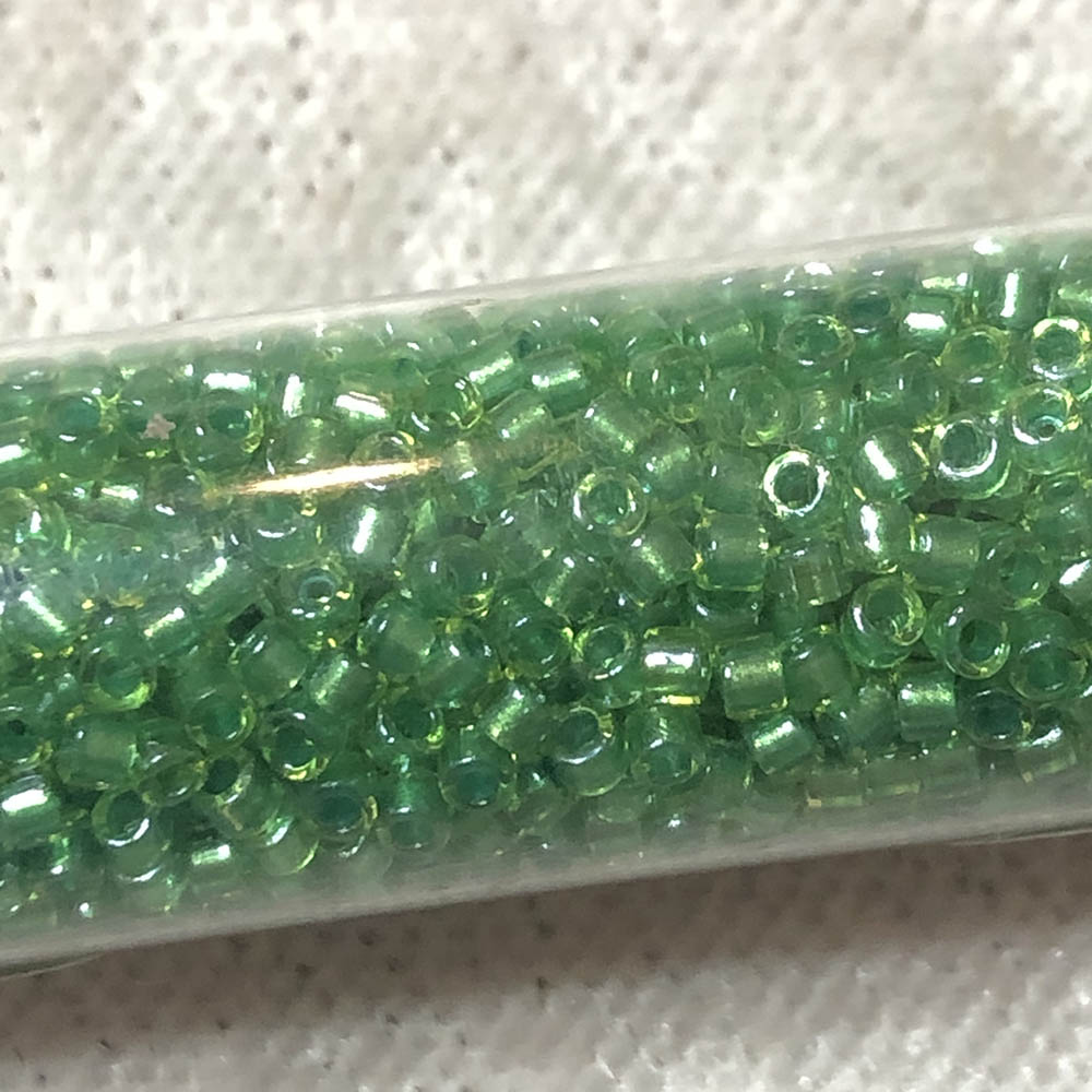 Light Green Sparkle Chartreuse Lined 0916 Japanese Glass Delica Beads