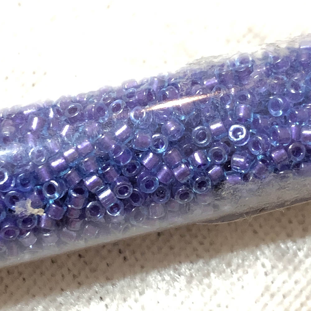 Color Lined Purple Aqua 0284 Japanese Glass Delica Beads