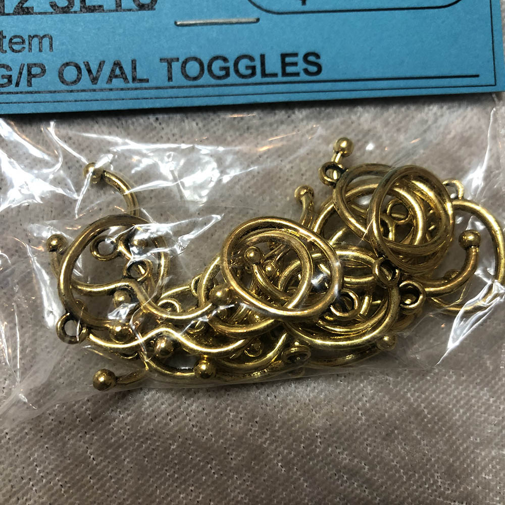 Gold Plated Oval Toggles