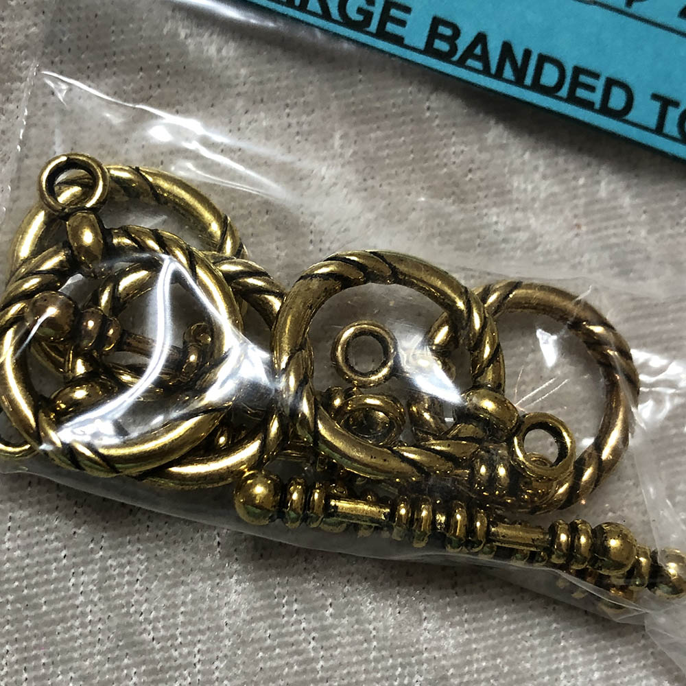 Gold Plated Large Banded Toggles