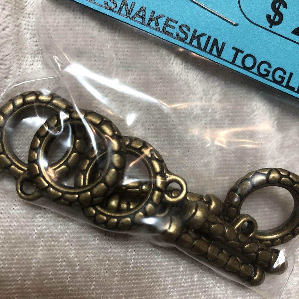 Antique Brass Snakeskin Toggle