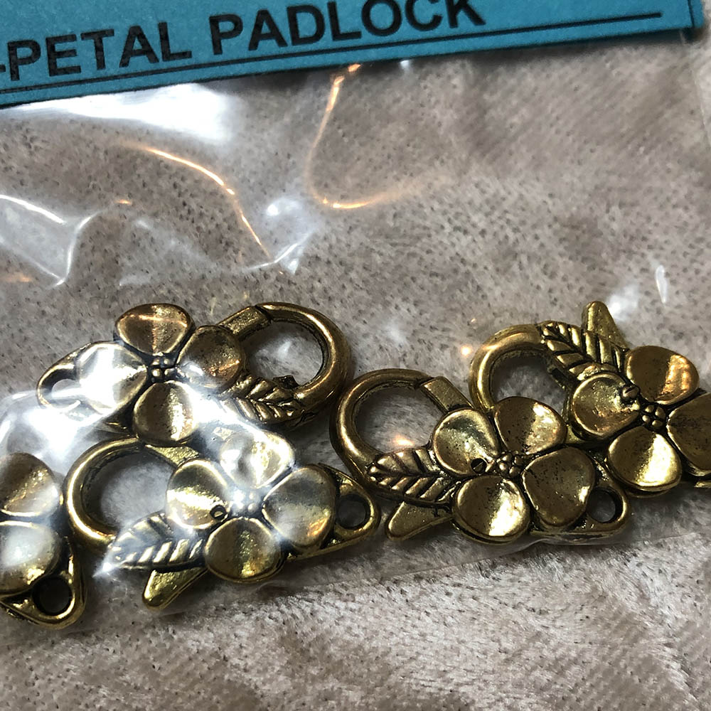 Gold Plated 4-Petal Padlock