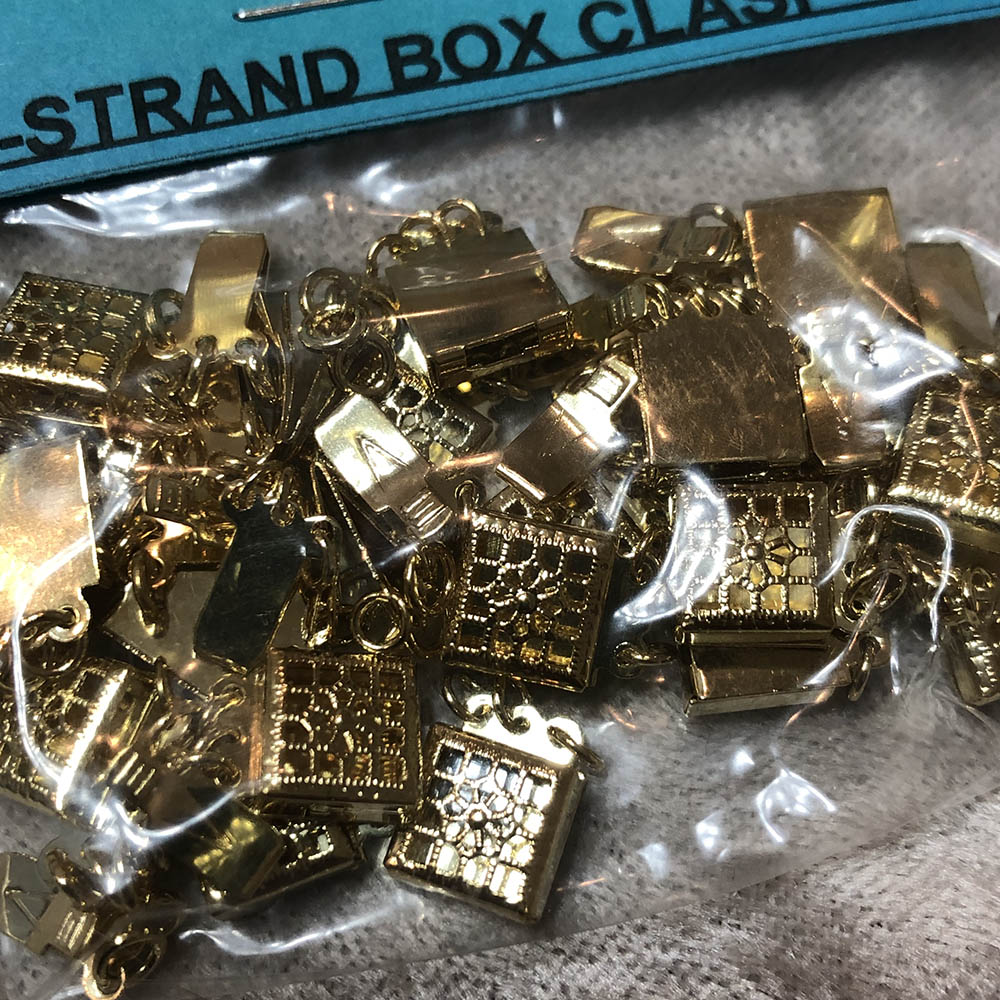 Gold Plated 3-Strand Box Clasps