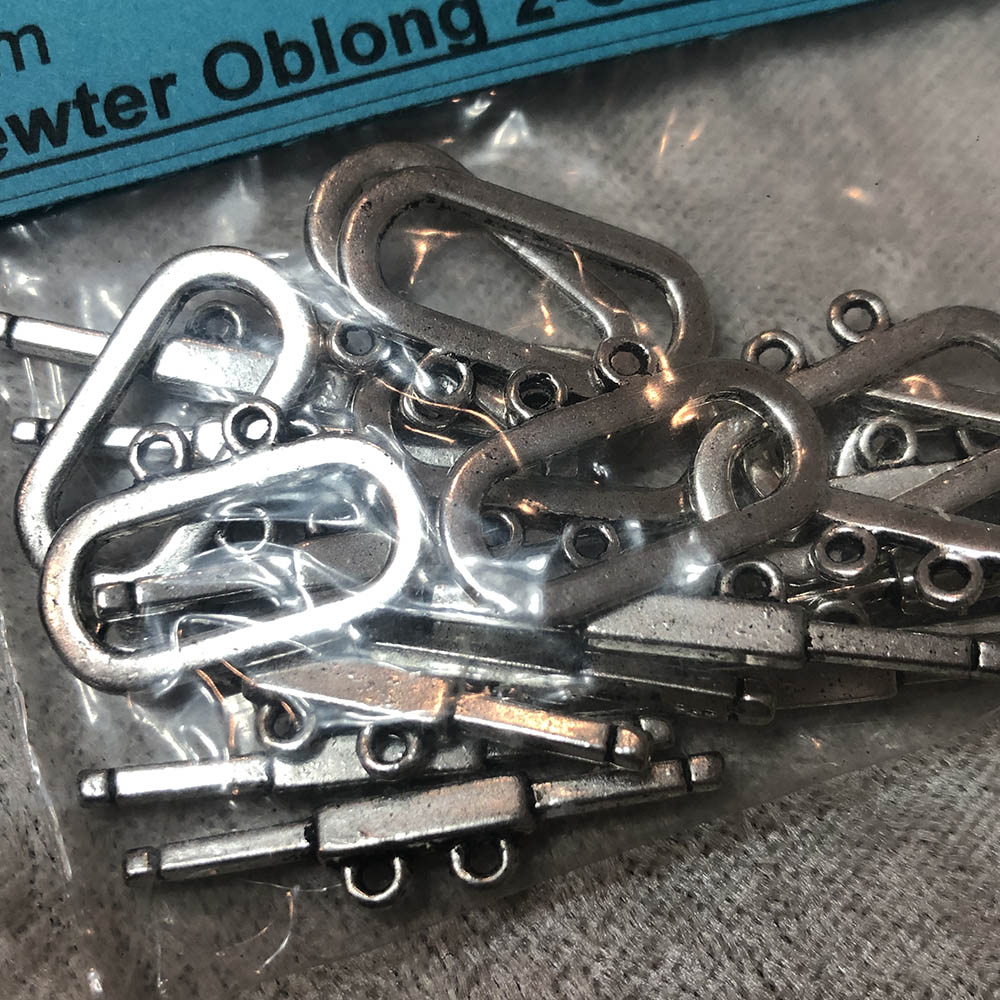 Pewter Oblong 2-Strand Toggles