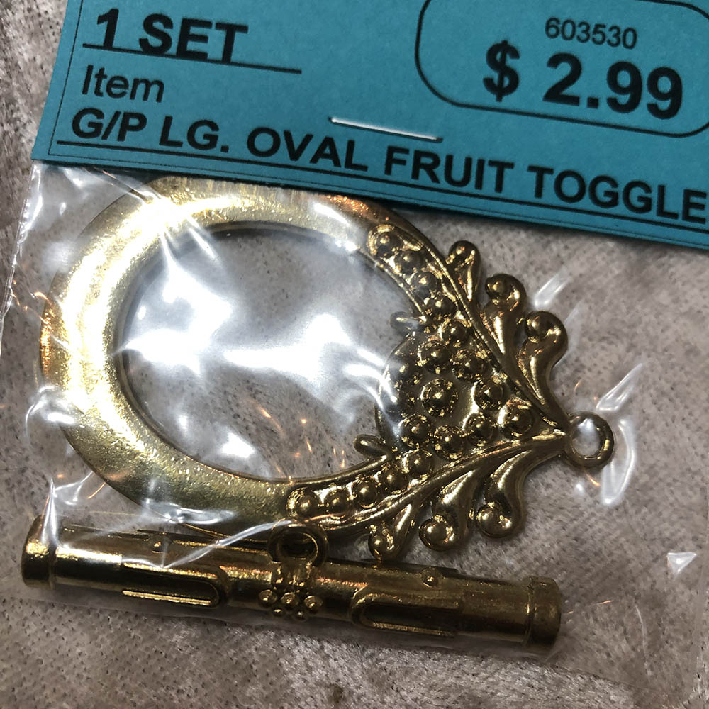 Gold Plated Large Oval Fruit Toggle