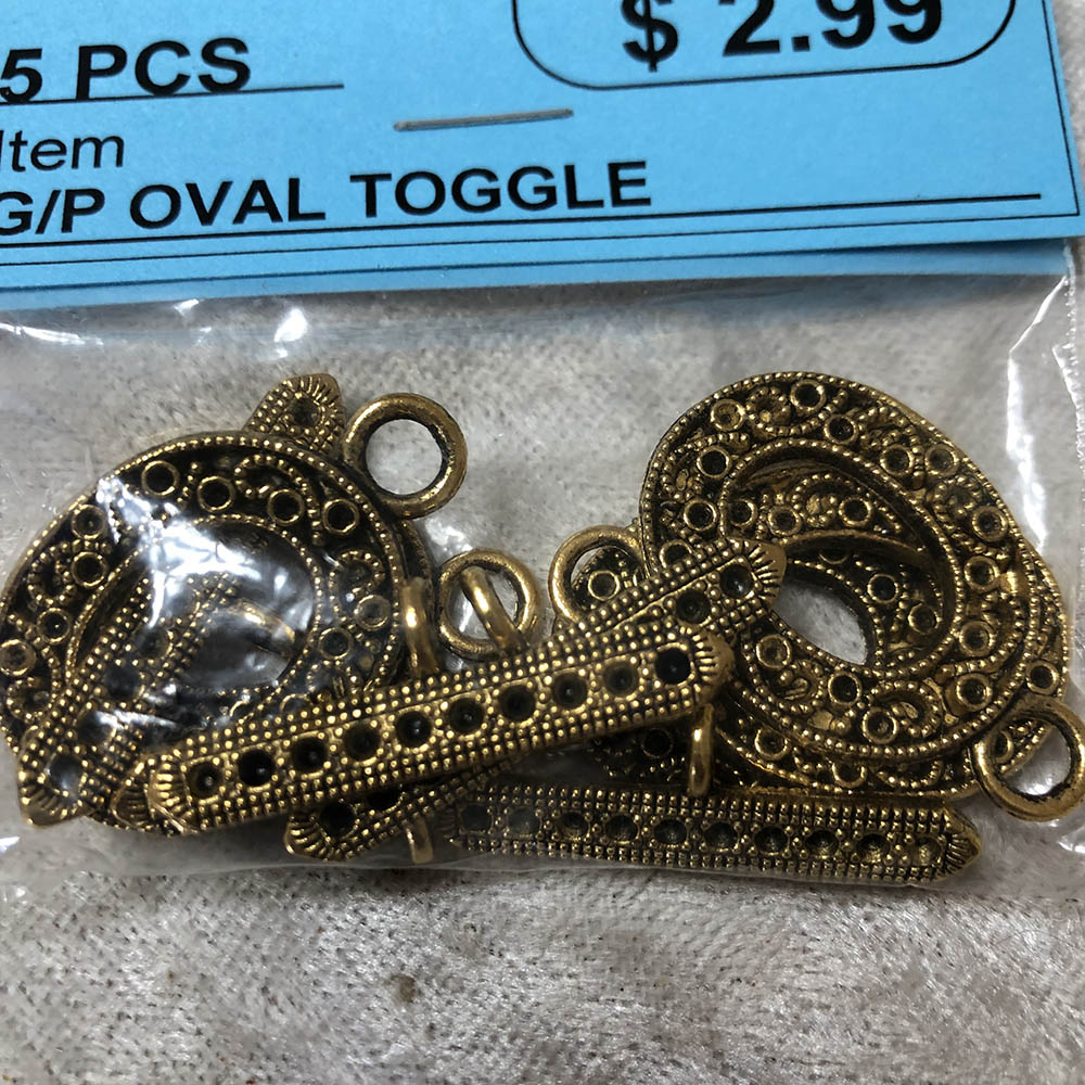 Gold Plated Oval Toggles