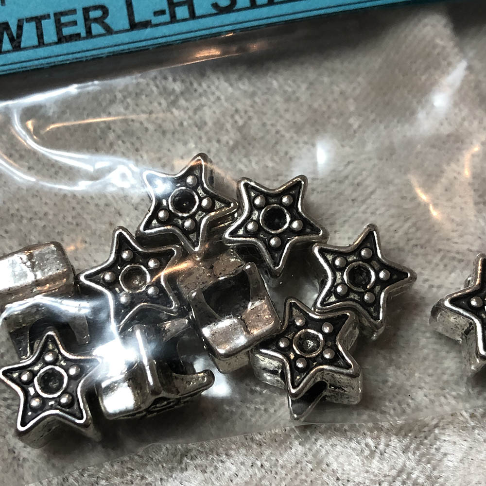 Pewter Large Hole Star Beads