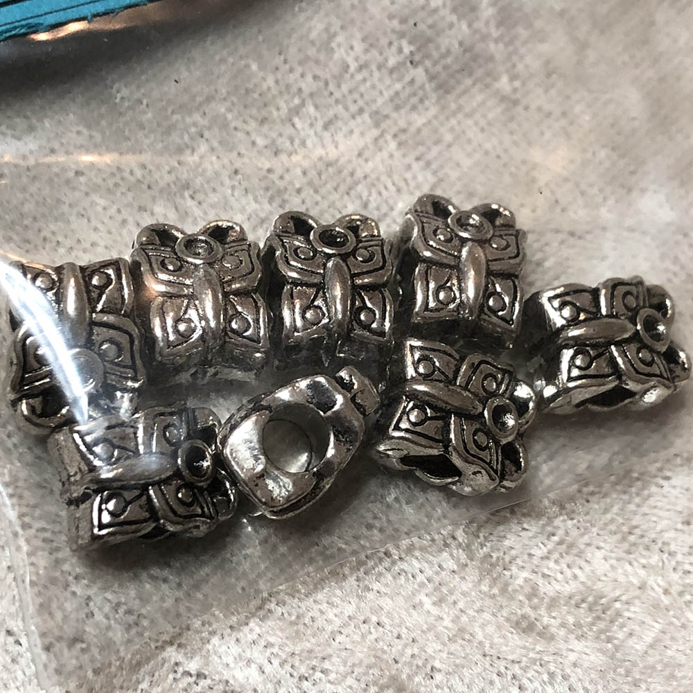 Pewter Large Hole Butterfly Beads