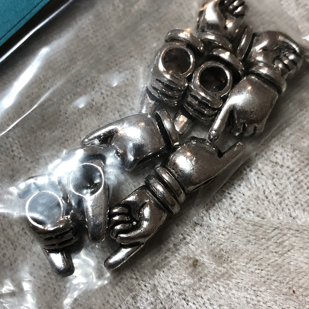 Pewter Large Hole Number One Finger Beads